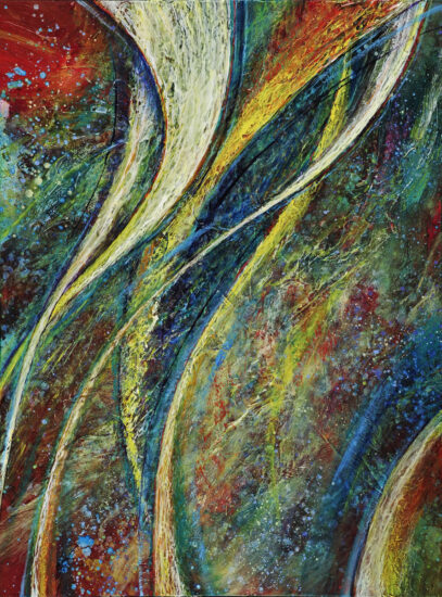 <strong>In the Flow of Life</strong><br />48" x 36" | Acrylic | 2010 | <a href="https://sparstreet.com/in-the-flow-of-life/">Learn More About This Painting</a>