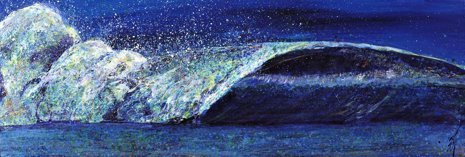 <strong>Kennedy's Wave</strong><br />15" x 60" | Acrylic | <a href="https://sparstreet.com/kennedys-wave/">Learn More About This Painting</a>
