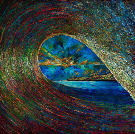 <strong>Left Smiling</strong><br />84" x 84" | <a href="https://sparstreet.com/left-smiling/">Learn More About This Painting</a>