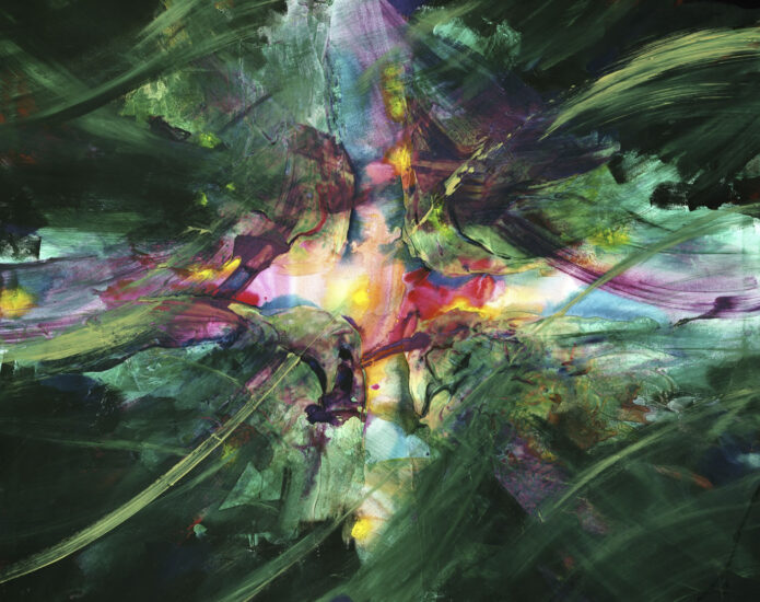 <strong>Street Green Star</strong><br />48" x 38" | Acrylic | 2010 | <a href="https://sparstreet.com/street-green-star/">Learn More About This Painting</a>