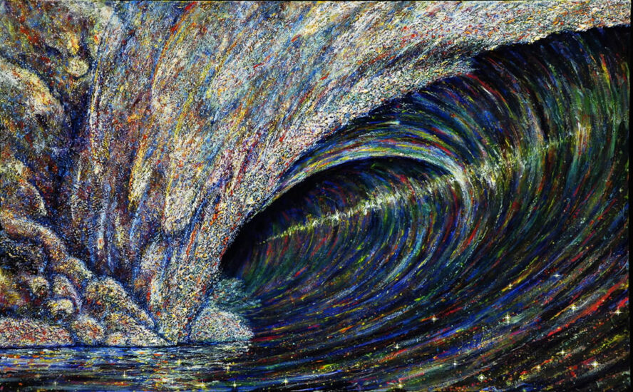 <strong>THE NEW WAVE</strong><br />25" x 98" | Acrylic | <a href="https://sparstreet.com/new-wave/">Learn More About This Painting</a>