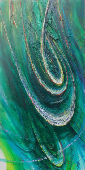 <strong>The Ripple Effect</strong><br />60" x 32" | Acrylic | 2010 | <a href="https://sparstreet.com/the-ripple-effect/">Learn More About This Painting</a>